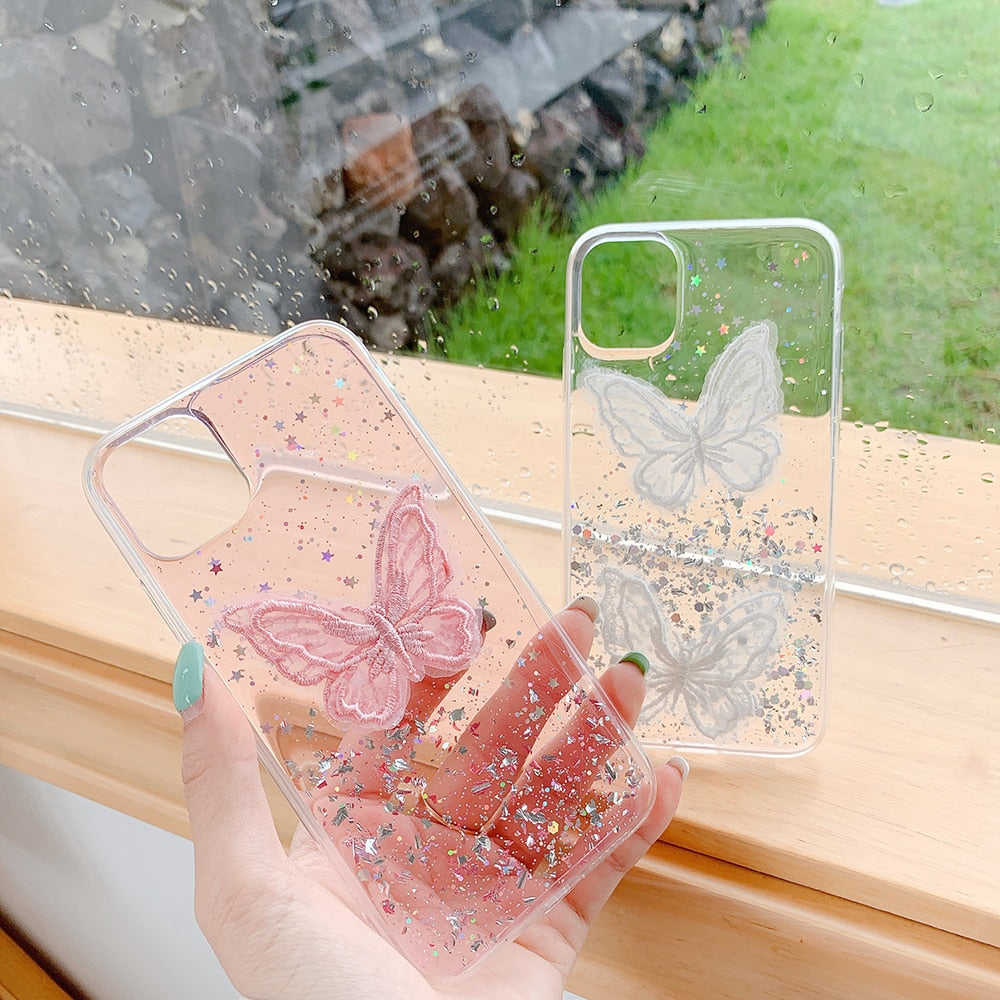 Kawaii Glitter Star Butterfly iPhone Cases