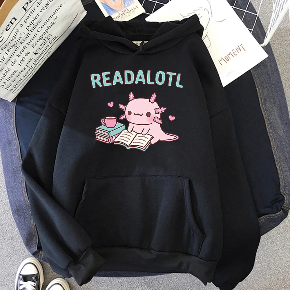 Kawaii "ReadAlotl" Axolotl Hoodie