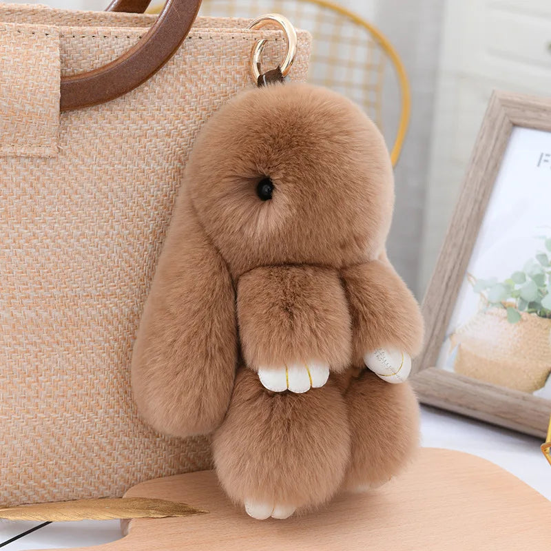 Fluffy Bunny Plushie Keychains