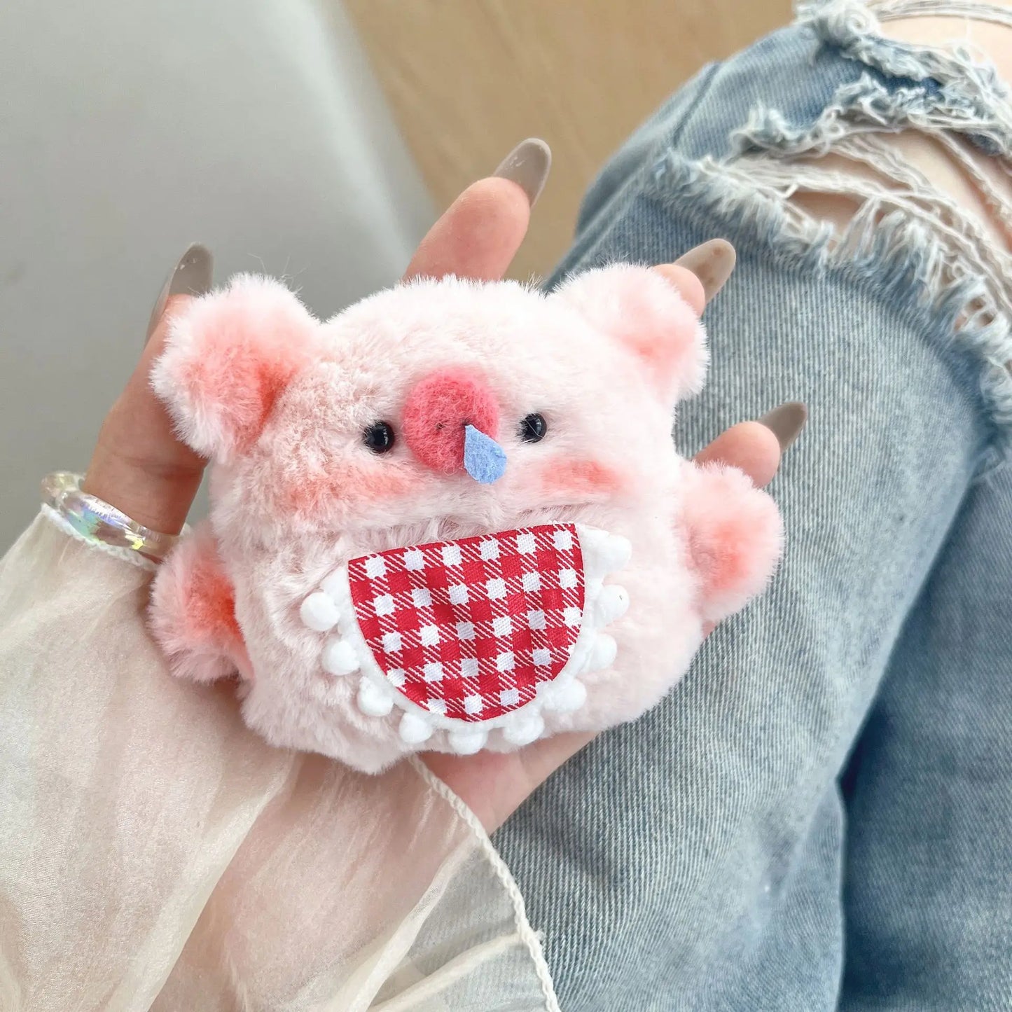 Kawaii Plush Pig AirPods Case