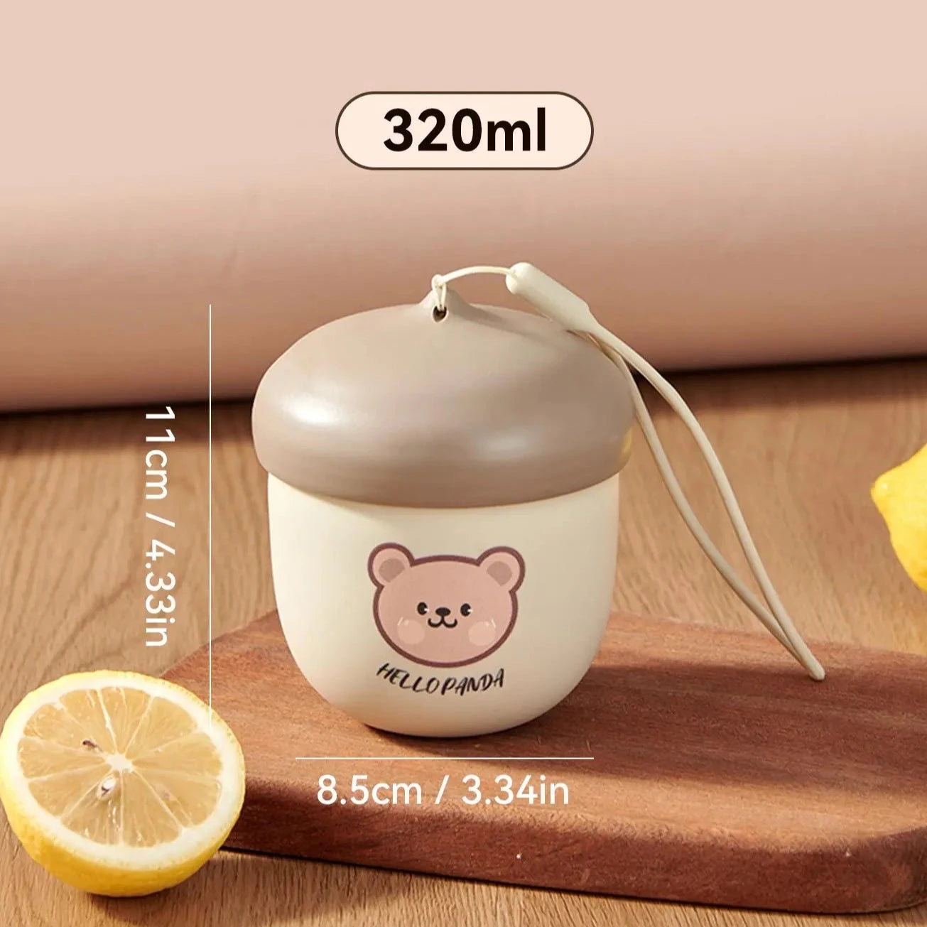 Portable Bear Cup With Tea Infuser Lid