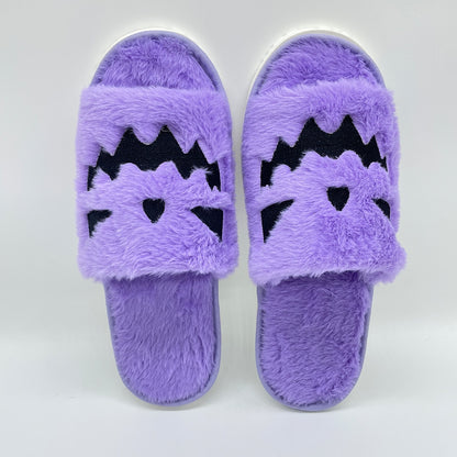 Kawaii Purple Halloween Pumpkin Slippers