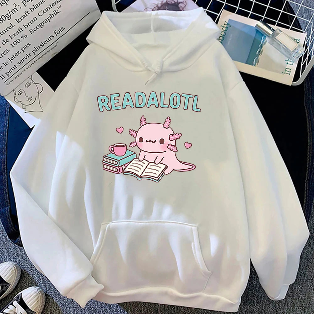 Kawaii "ReadAlotl" Axolotl Hoodie