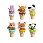 kawaii ice cream building block animals displayed on a white background