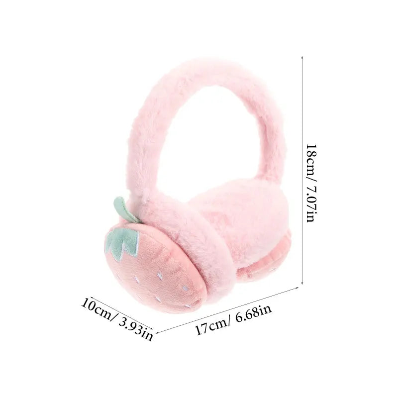 Kawaii Pink Strawberry Earmuffs