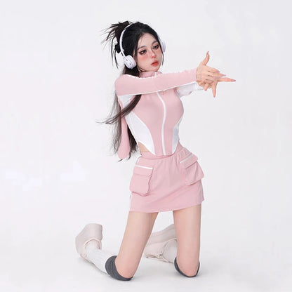 Two Piece Bunny Ears Hoodie Outfit