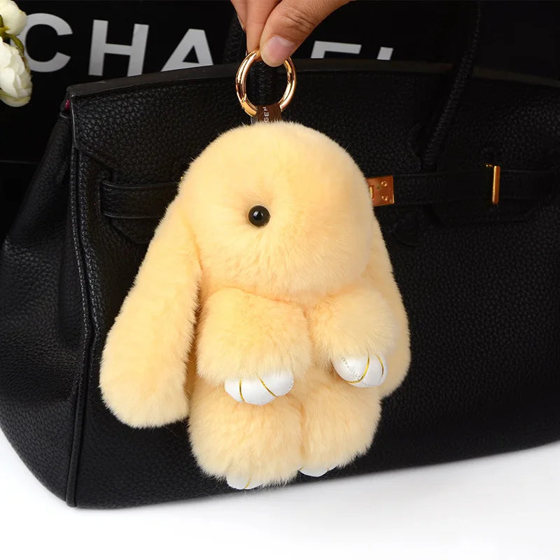 Fluffy Bunny Plushie Keychains