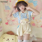 Kawaii Baby Chick Embroidery Overalls Shorts