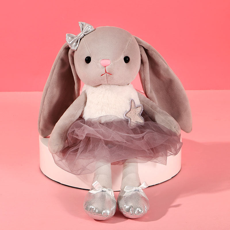 Cute Ballerina Bunny Plushie in Grey