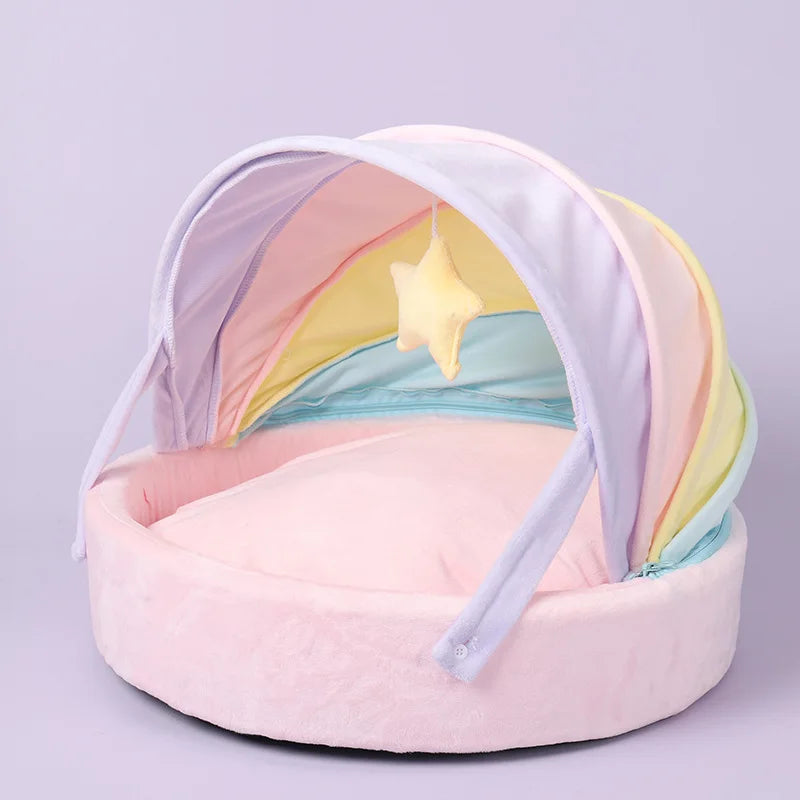 Pastel Rainbow Cat Bed