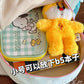 Kawaii Pastel-colored backpack with star designs, this is displayed open so you can see the storage 