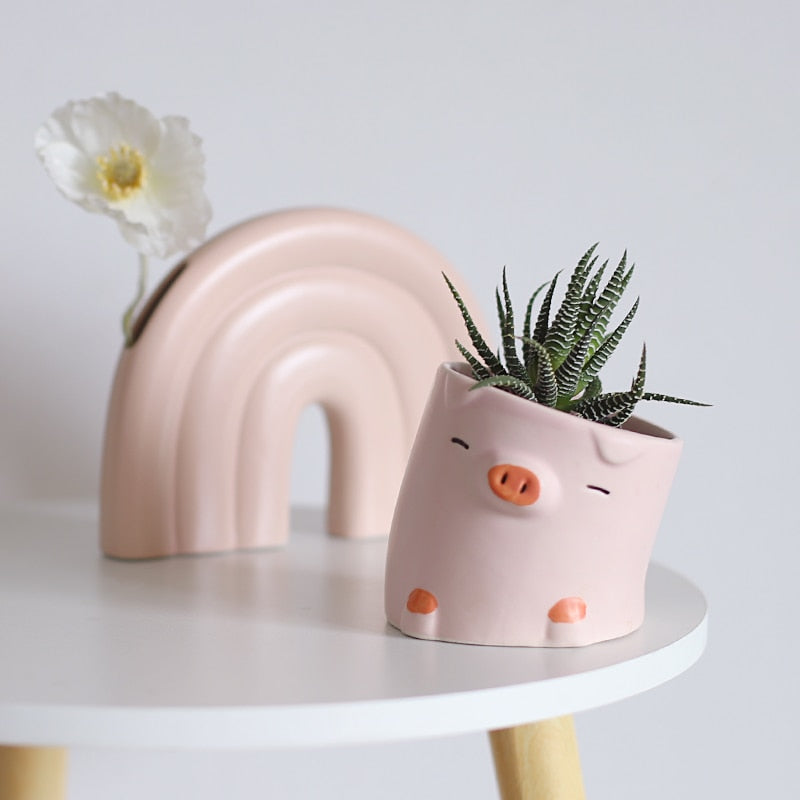 duck plant pot Kawaii Crooked Duck and Pig Planters – Kore Kawaii