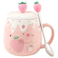 Kawaii Pink Strawberry Mug Set 