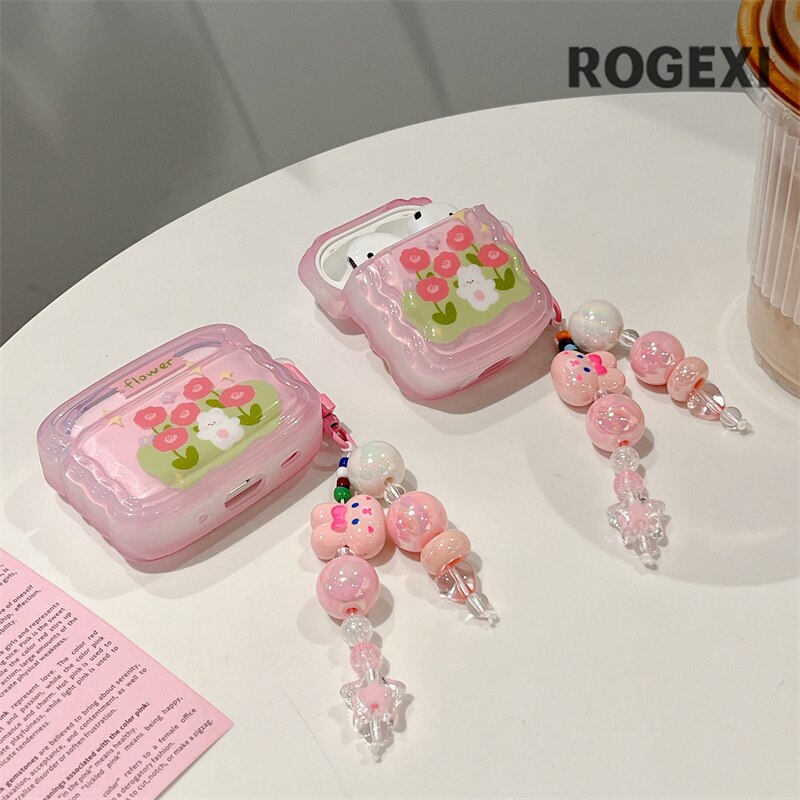 Kawaii Flower Bunny AirPods Cases