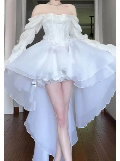 White Off-Shoulder Fairy Princess Dress