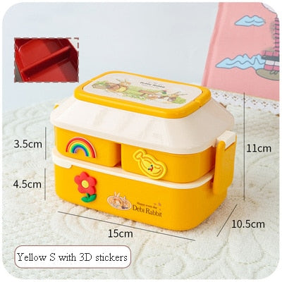 Kawaii Yellow Portable Lunch Box