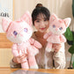 Kawaii Cherry Blossom Fox Plushies in Pink