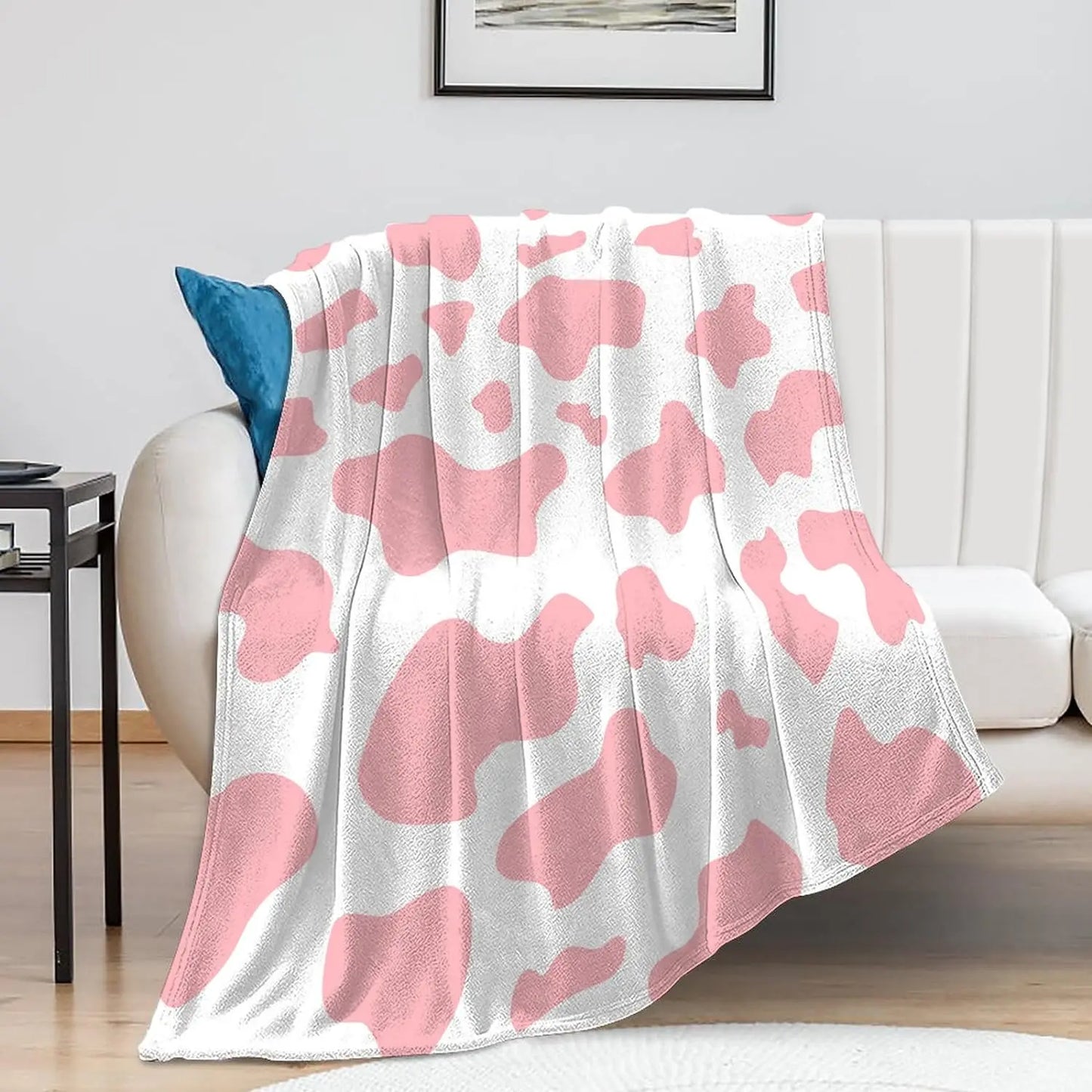 Kawaii Cow Print Flannel Blanket