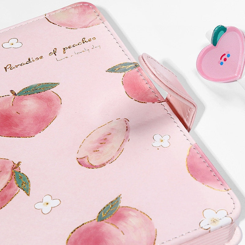 Kawaii Peach Notebook Magnetic Buckle