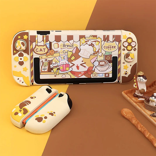 Kawaii Nintendo Switch Case with Cat Cafe Design