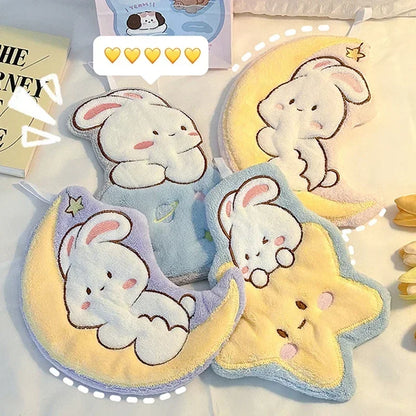 Moon & Star Bunny Hand Towels