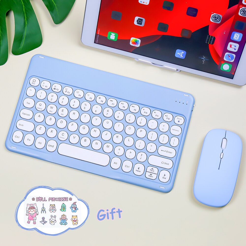 Kawaii Pastel Blue Wireless iPad Keyboard & Mouse