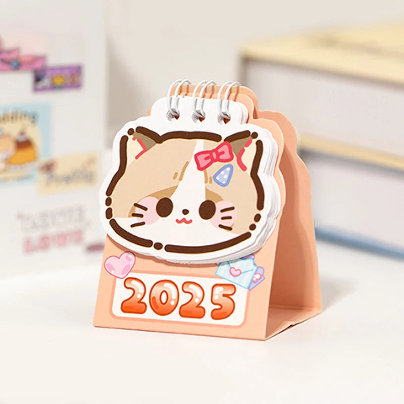 2025 Kawaii Cat Mini Desk Calendar