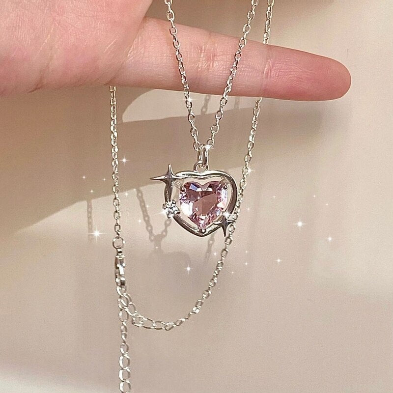 Sparkling Crystal Heart Necklace