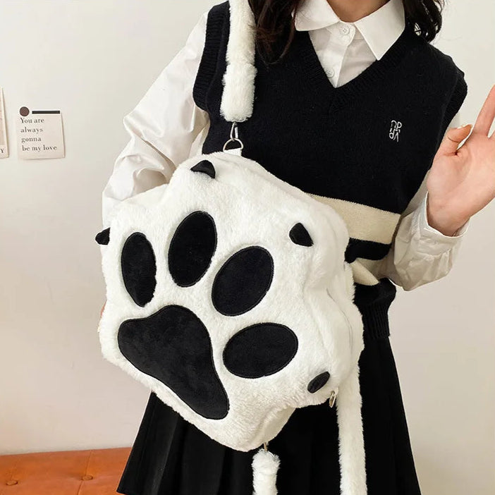 Kawaii Plush Paw Backpack