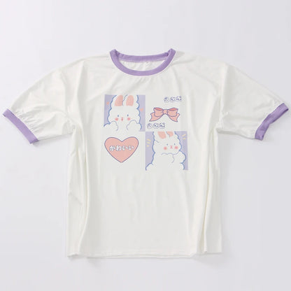Kawaii Usagi Bow & Heart T-Shirt