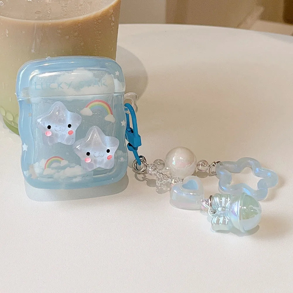 Kawaii Rainbow Star Clouds AirPods Case