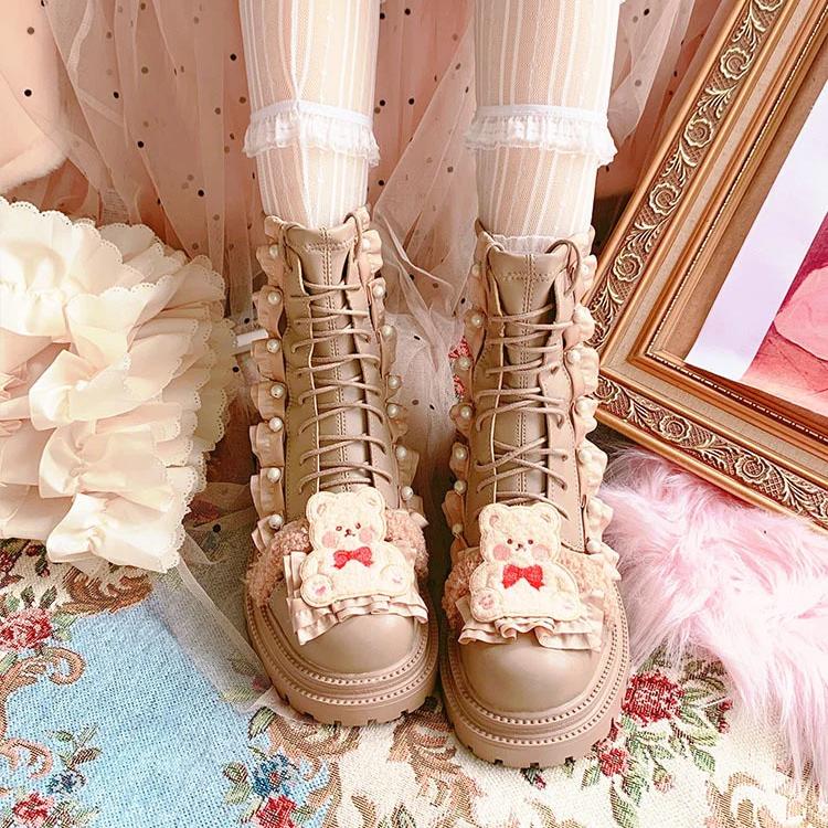 Kawaii Teddy Bear Ankle Boots