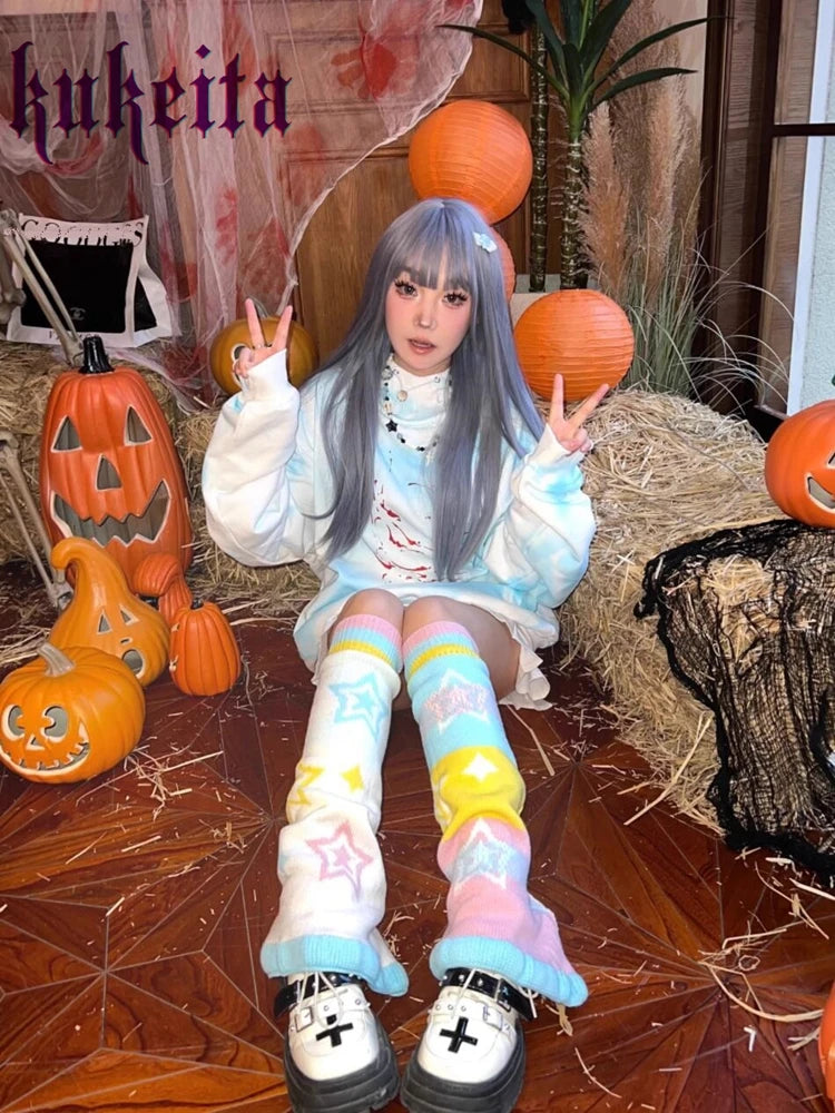 Kawaii Pastel Stars Harajuku Leg Warmers