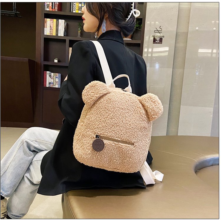 Kawaii Small Fuzzy Bear Backpack – Kore Kawaii