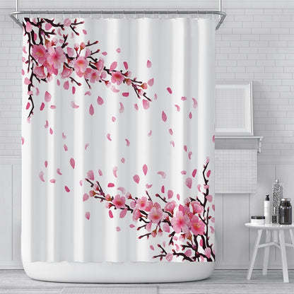 Kawaii Cherry Blossom Shower Curtains