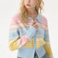 Pastel Rainbow Zip Down Cardigan