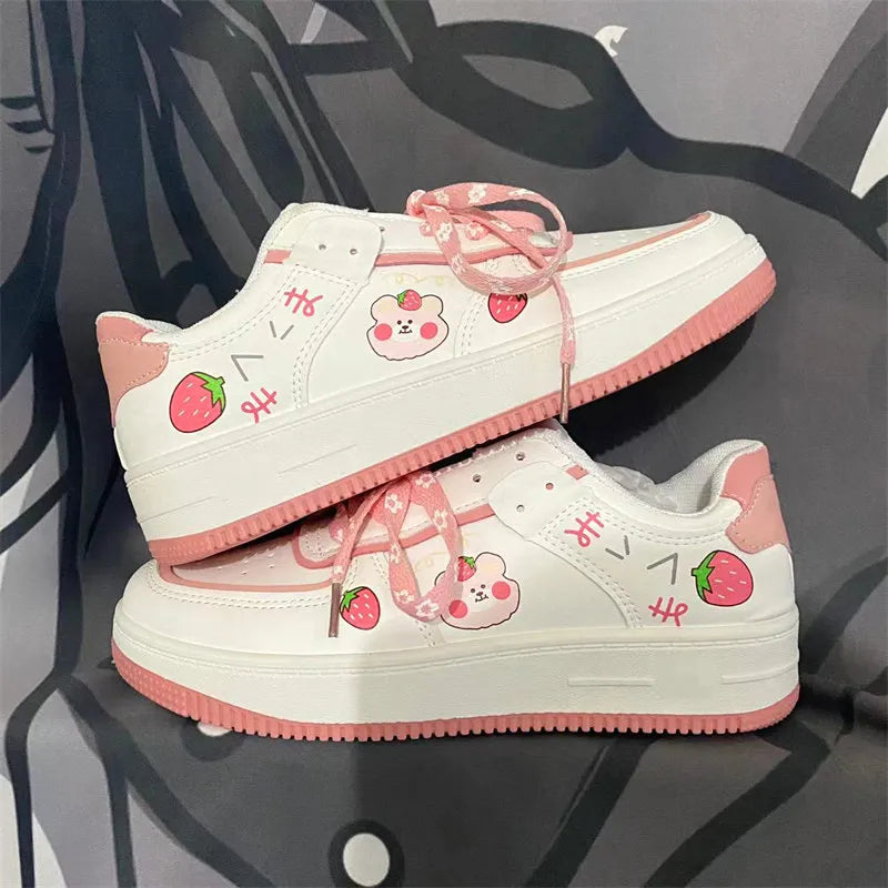 Kawaii Strawberry Bear Sneakers