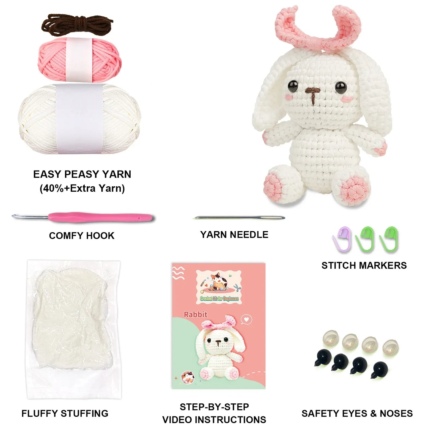 Sweet Bunny - Kawaii Crochet Kit for Beginners