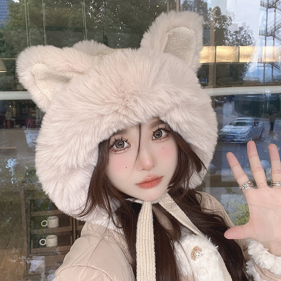 Kawaii Plush Cat Winter Hat