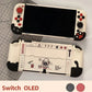 Customized Nintendo Switch OLED console with decorative back panel on a white background