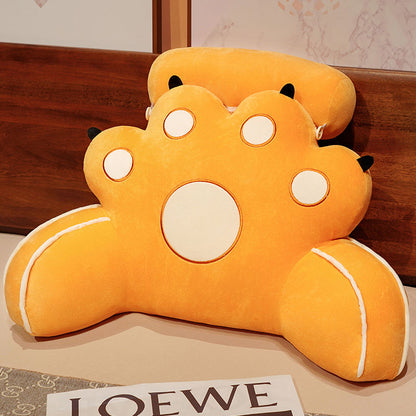 Kawaii Soft Cat Paw Reading Pillow in Orange