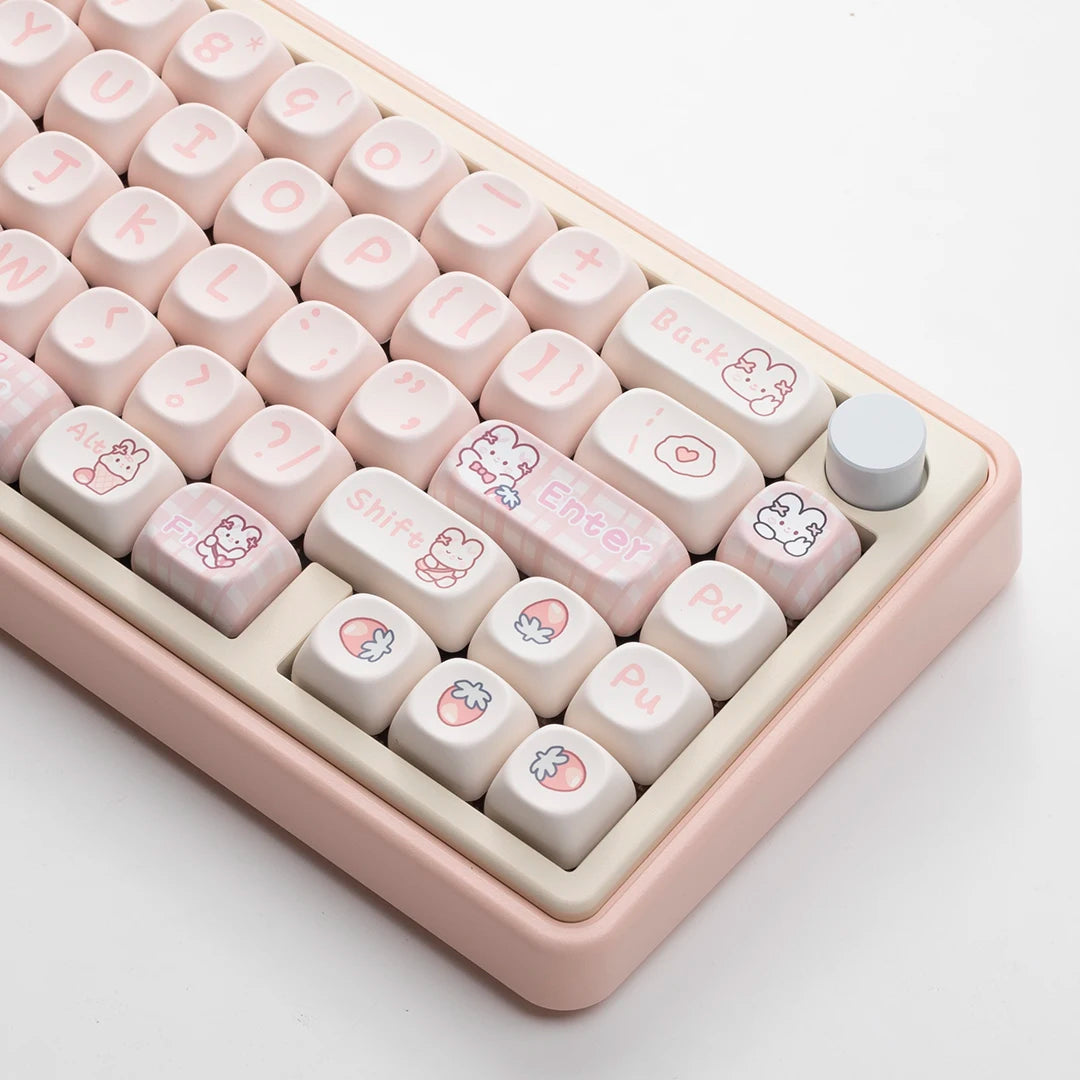 Strawberry Bunny Keyboard Keycaps