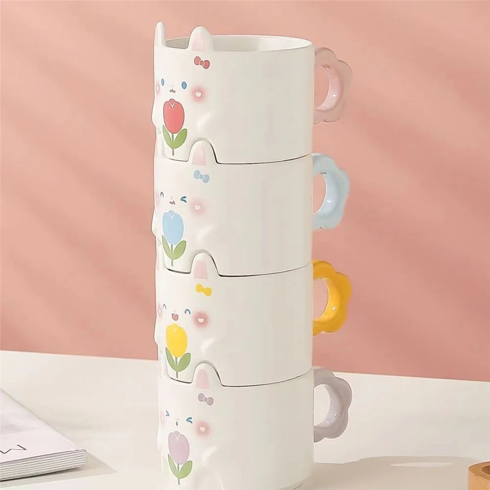 Stackable Cat & Bunny Mugs