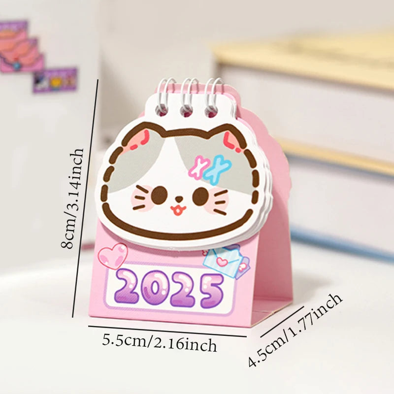 2025 Kawaii Cat Mini Desk Calendar