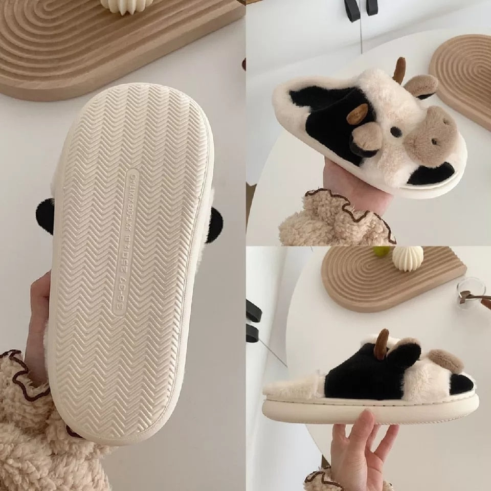 Kawaii Cow Slippers