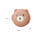 Compact mirror with bear design and measurements on a white background