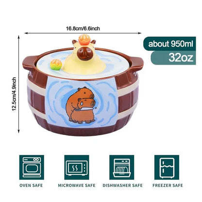 Kawaii Ceramic Capybara Ramen Bowl