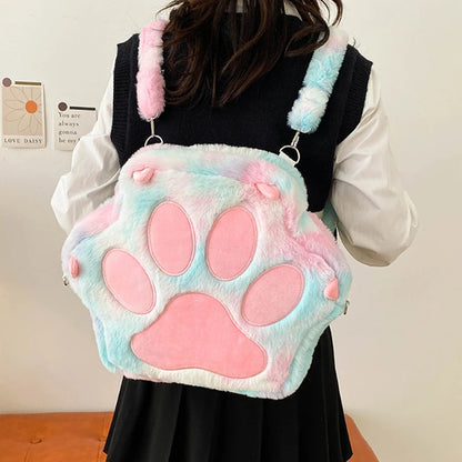 Kawaii Plush Paw Backpack