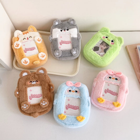 Kawaii Photocard Pouch Keychains on a table