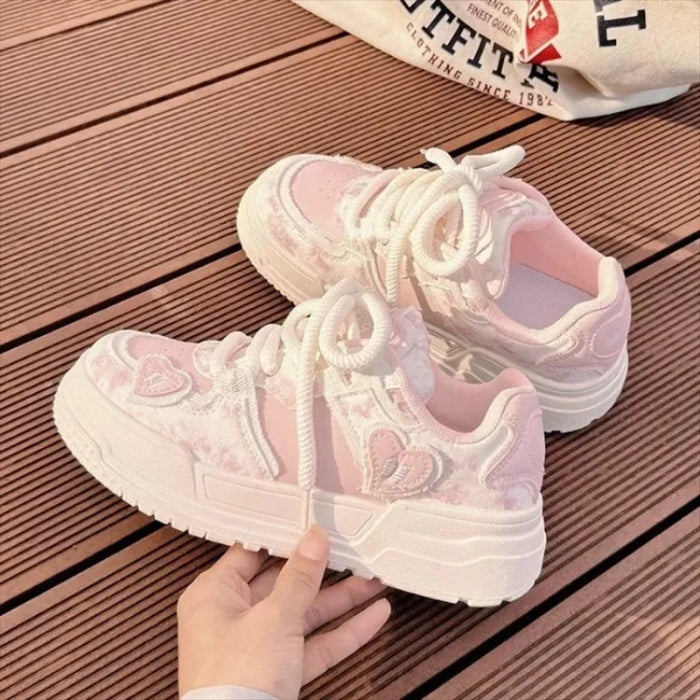 Cute Pink Heart Sneakers